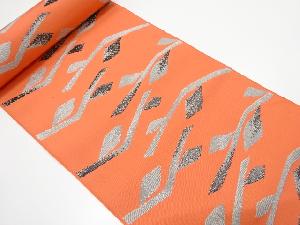 アンティーク　枝葉模様織り出し　八寸帯地反物